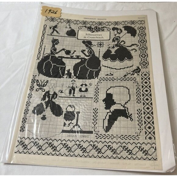 1926 Silhouettes Counted Cross Stitch Pattern Helen Grant - Picture 2 of 4